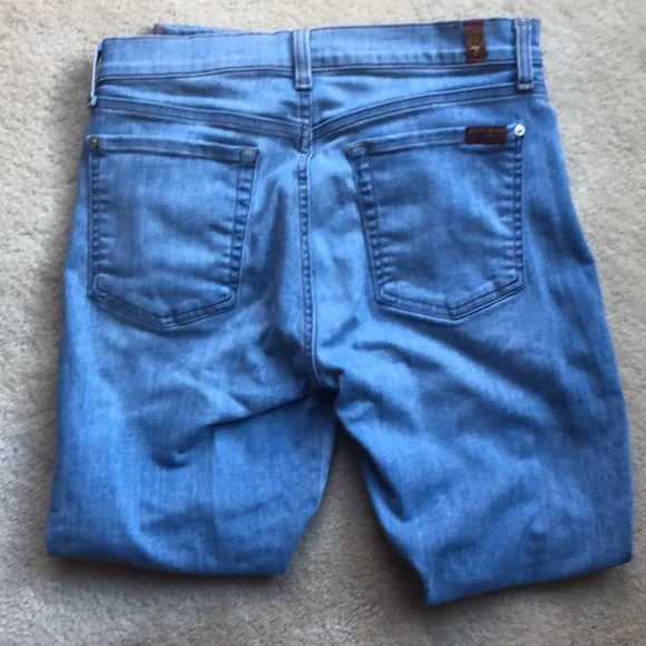 7 For All Mankind High Waist Ankle Gwenevere Striped Super Stretch Jeans - Picture 3 of 11